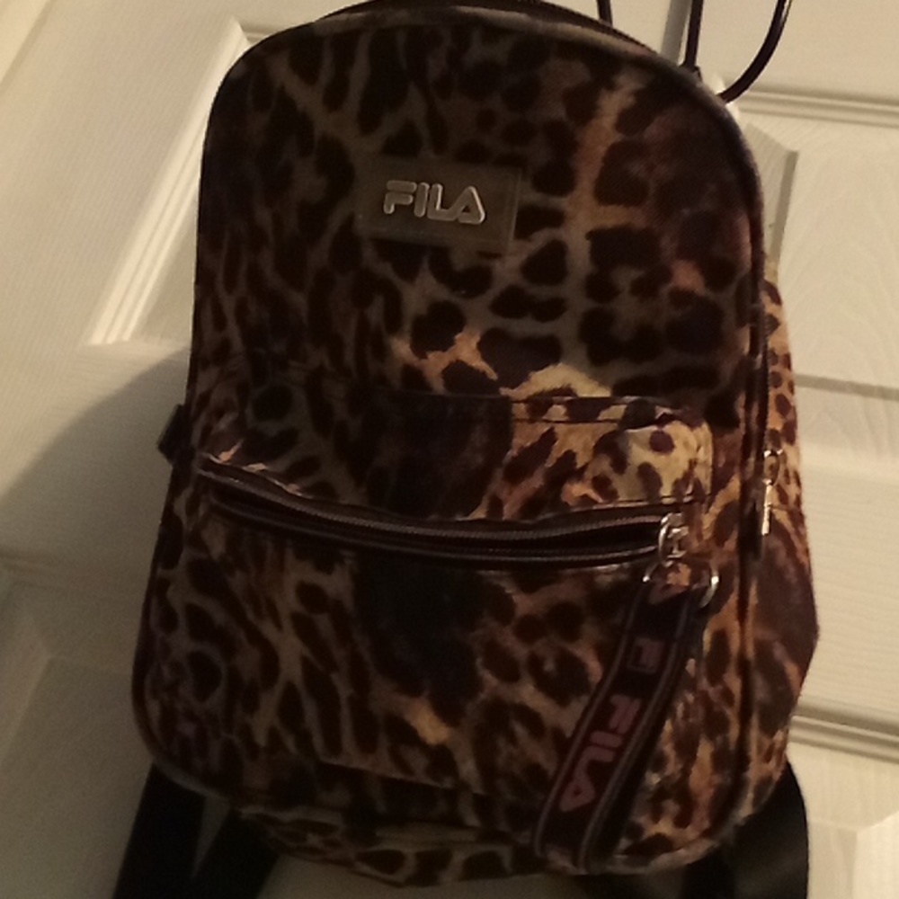 Leopard print fils backpack